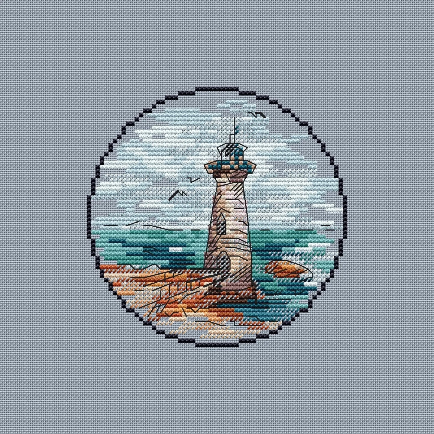 Mini Lighthouse. 10 - PDF Cross Stitch Pattern-1
