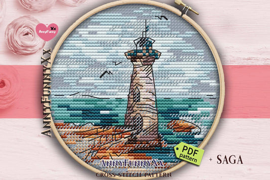 Mini Lighthouse. 10 - PDF Cross Stitch Pattern-0